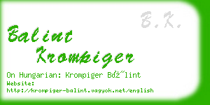 balint krompiger business card